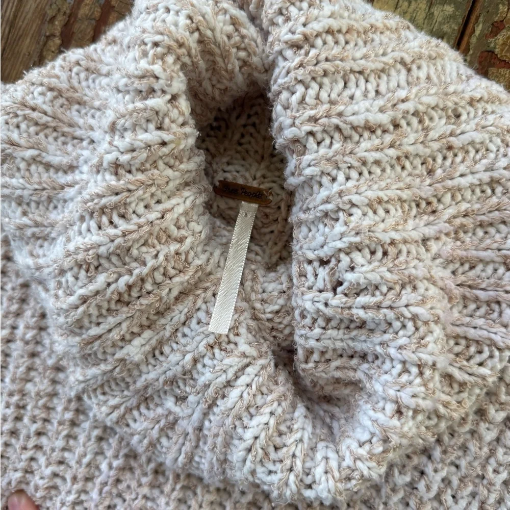 Free People Valentina Cowl Turtle Neck Sleeveless Chunky Knit Sweater | Small